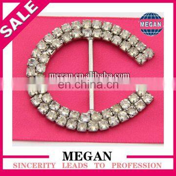 Wholesale decoration rhinestone metal connector buckle for apparel accessories