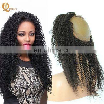 Shenlong 100% Unprocessed Virgin Indian Hair Kinky Curly Indian Remy Hair Lace Frontal 360 Curly Closure