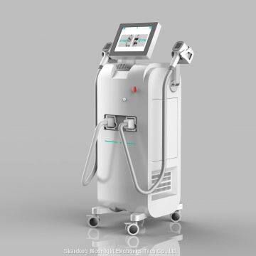 Shandong Moonlight 2 Handles Vertical Diode Laser Hair Remove With Handle Screen photo-5