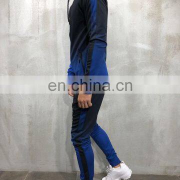 Wholesale Custom Logo Men Gradation Digital Printing Zip up Hoodie With Jogger Sport Tracksuit Set photo-3