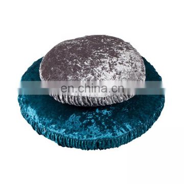 Yiwu Factory adult and kids shiny color large round backrest floor cushion