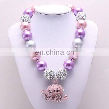 Halloween Kid Chunky Necklace With Pumpkin Carriage Girl Candy Bubble Beads Necklace photo-3
