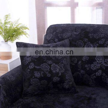 High Quality Protective High Elastic Breathable Stretch Sectional I Shape Embossed Velvet Sofa Couch Cover For Home Decor photo-3