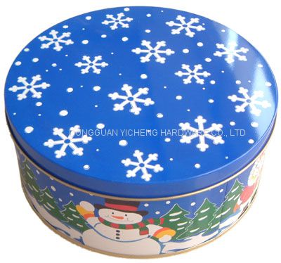 Christmas round tin