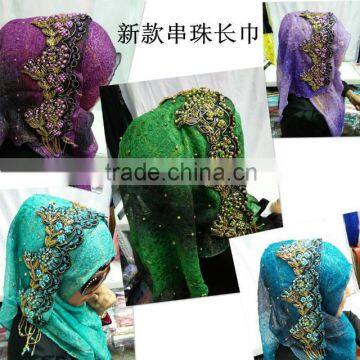 A188 High quality beautiful handmade malaysia hijab for islamic hijab