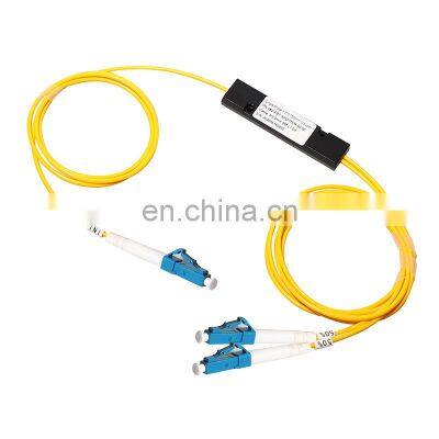 1*2 Fiber Optic Splitter ABS Box 1310/1550nm Customized Split Ratio SC/UPC 1x2 FBT PLC Fiber Splitter