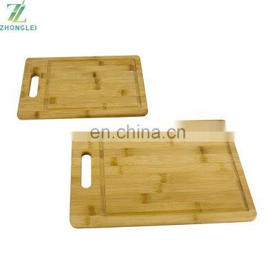 High Quality Rectangular Organic Bamboo Cutting Board With Groove for Kitchen