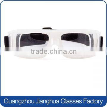 Factory wholesale white PC basketball dribble goggles anti scratches highly clarity of vision lens soccer glasses