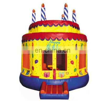 Hot sale birthday cake new inflatable bouncy bounce pvc house