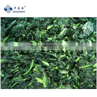 Sinocharm New Season Organic vegetables 30-50mm IQF Cut Spinach Frozen Spinach