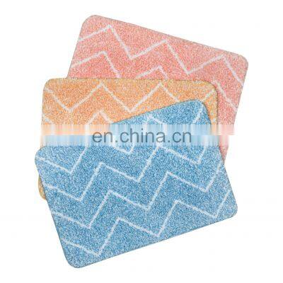 2022 New Design Jacquard Pattern Non Slip Bath Room Microfiber Bath Mats Rug