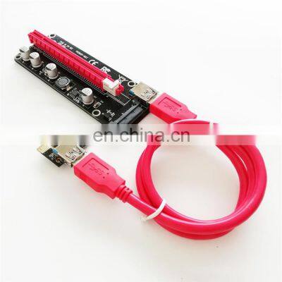 New Pcie Riser Card Ver011 011 Pro Gpu Adapter Card Pci 10 Capacitors 12 Led Lights Best Ver 011 Pro Pci-e Riser Card photo-3