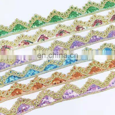 Custom OEM Sequins color clothing lace African ethnic lace wholesale