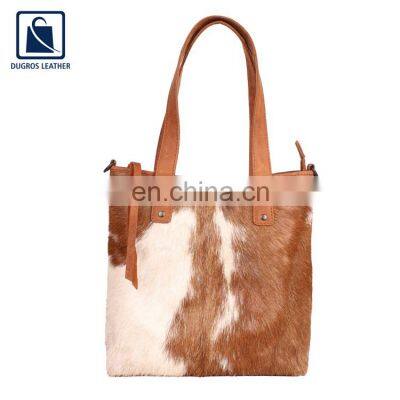 Stylish Look Modern Design Luxury Fashionable Matching Stitching Vintage Style Women Genuine Leather Handbag