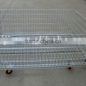 foldable mesh box pallets with castors