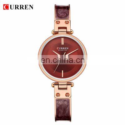 CURREN 9058 Hotsale Waterproof Woman Bracelet Wrist Steel Casual Women's Wristwatch