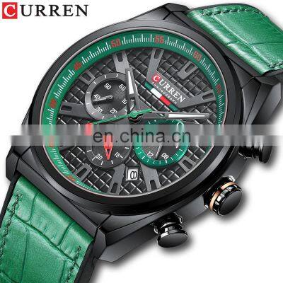 CURREN New 2021 Men's Casual Sports Analog Chronograph Watch Men's Blue Top Brand Luxury Military Rubber Watch Waterproof 8392