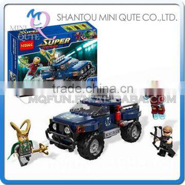 Mini Qute DECOOL Marvel Avenger super hero Loki Eagle Eye chariot building block action figure educational toy NO.7101