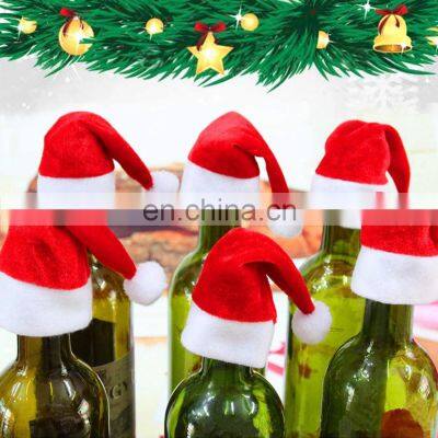 Mini Christmas Hat Tableware Knife Fork Set Holder Pocket Bag Merry Christmas Party Dinner Wine Bottle Xmas Hat Decoration photo-4
