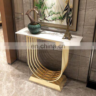 Luxury console tables gold frame marble console table morderm  80/100/120 cm length