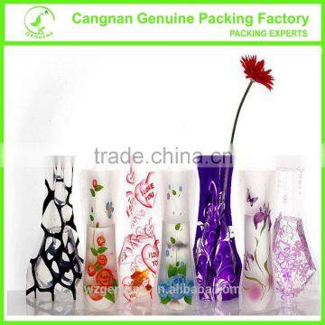 custom plastic soft flower vase/PVC portable vase