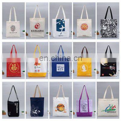 100 Bag Logo Print Heavy Duty Sublimation Cotton Fabric Grocery Packaging Black Blank Cotton Tote Bag photo-4
