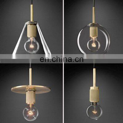 Customized modern simple hemispherical hanging glass lampshade pendant light for home hotel bar ceiling hanging lighting