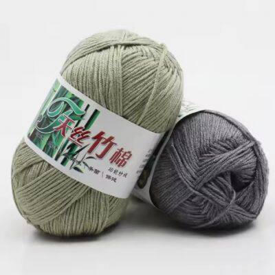 summer yarn 53% cotton 33% bamboo 14% linen hand knitting yarn for skirt bikini