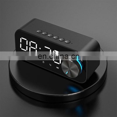 New Wireless Bt 5.0 Speaker Alarm Clock Digital Display Led Music Player Mini Speaker