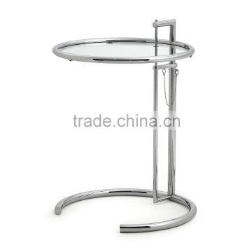 Adjustable high glass Eileen Gray Side Table