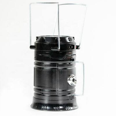 LED Portable Solar Plug Rechargeable Camping Flashlight Two Mode Camping Light For Field Application