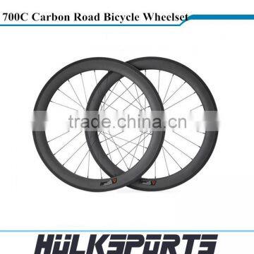 Wholesale Road bike Disc Brake Road bicycle wheels 700c full carbon road bike Tubular wheelset 60mm carbon wheels with 25mm