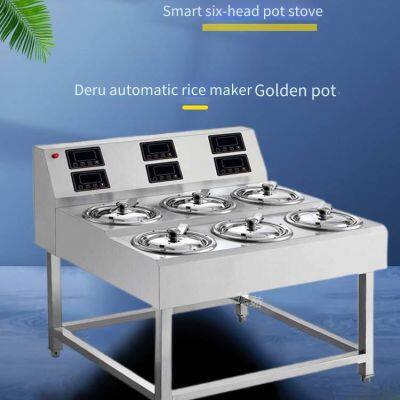 fully automatic intelligent clay pot rice cooker, commercial electric cooker with 2, 4, 6, or 8 heads, digital timing with crispy rice function