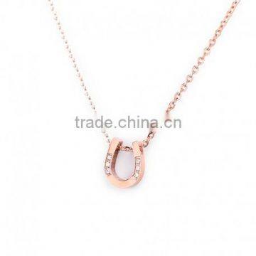 Wholesale Womens fashion jewelry rose gold plated pendant necklace stainless steel necklace