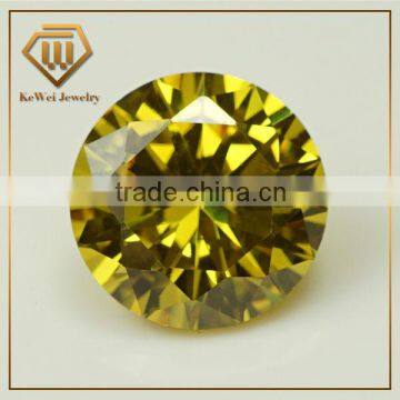 Good Quality Fashion Round Brilliant Cut 7.0mm yellow Cubic Zirconia