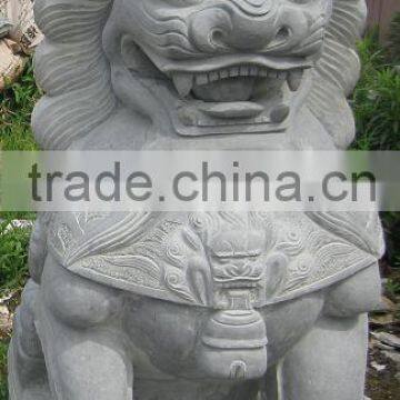 cinerous granite stone hand carving lion statue