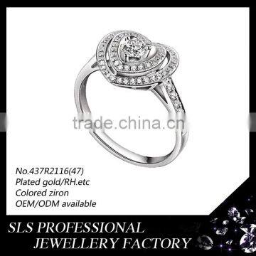 China New Year Design Jewelry Bride Silver Wedding Ring 925 Solid Silver Ring With aa cz Stone photo-2