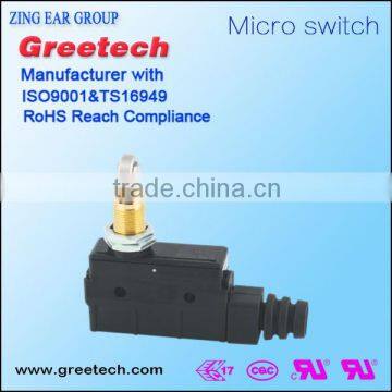 China supplier of 16A 250V snap action micro switch plunger suppliers for gate opener