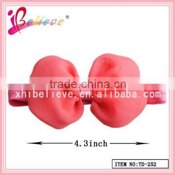 Fashion Elastic Hairband Wholesale Flashing Bow Headband,chiffon Bow Baby Headband photo-3