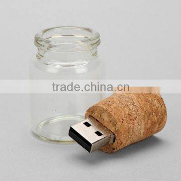 Transparent Glass Bottle USB Flash Driver Real Capacity