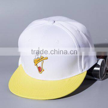 Cute Cartoon Duck Head Embroidery Male Female Plain Cheap Snapback Caps