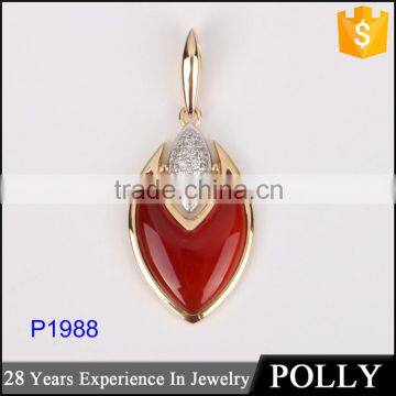 2015 latest design 18K gold agate pendant neckalce for women