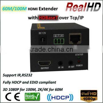 4Kx2K/ 3D 1080P hdbaset 1.4v hdmi ir extender ikv373 60M 100m with rs232