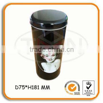 Round Tin Metal Box For Sale