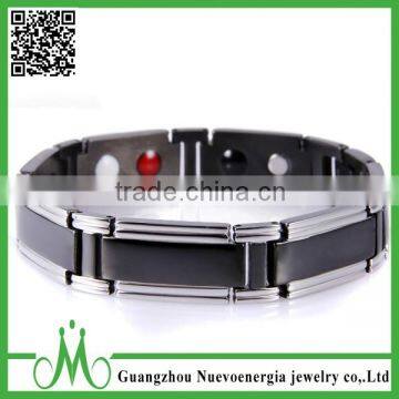 Wholesale Silver black Plating Bio Magnetic Bracelet for Men