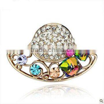 Fashion Jewelry Gold Plated Ladies's Hat Brooch