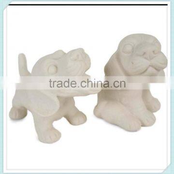 Unpainted Ceramic Beagle Figurines Cruet Set