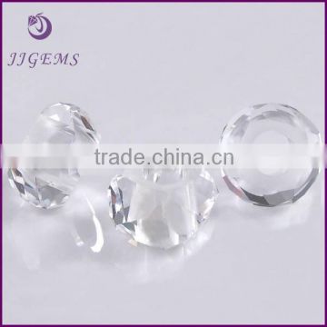 synthetic crystal glass bead clear faceted glass gems with full hole