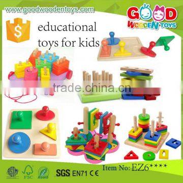 EN71 hot selling wooden colorfull block toys OEM/ODM educational toy for kids