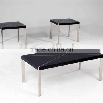 Modern Coffee Table and End Table/ Black Coffee Table with Metal Legs